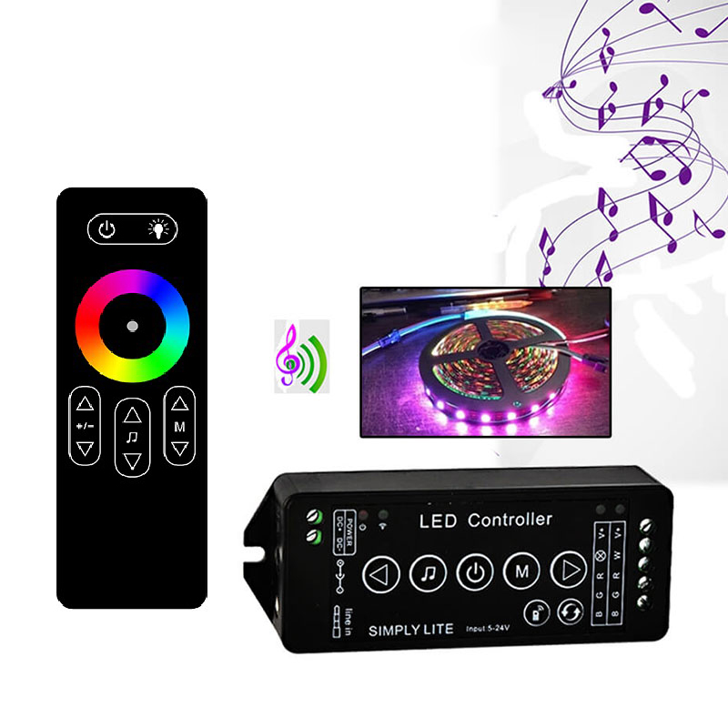 DC5-24V Music controller 2.4GHz RF remote control for DIM CCT RGB/RGBW LED Strip Lights